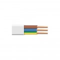 Elektros kabelis 3x1.5mm² YDYp monolitinis, plokščias, baltas (white)